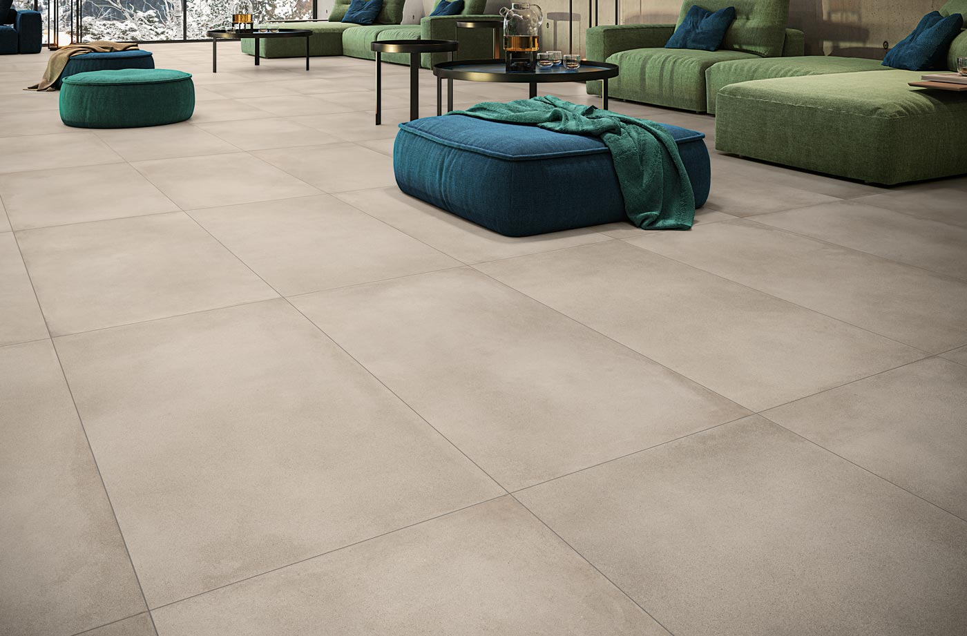 carrelage grand format effet béton