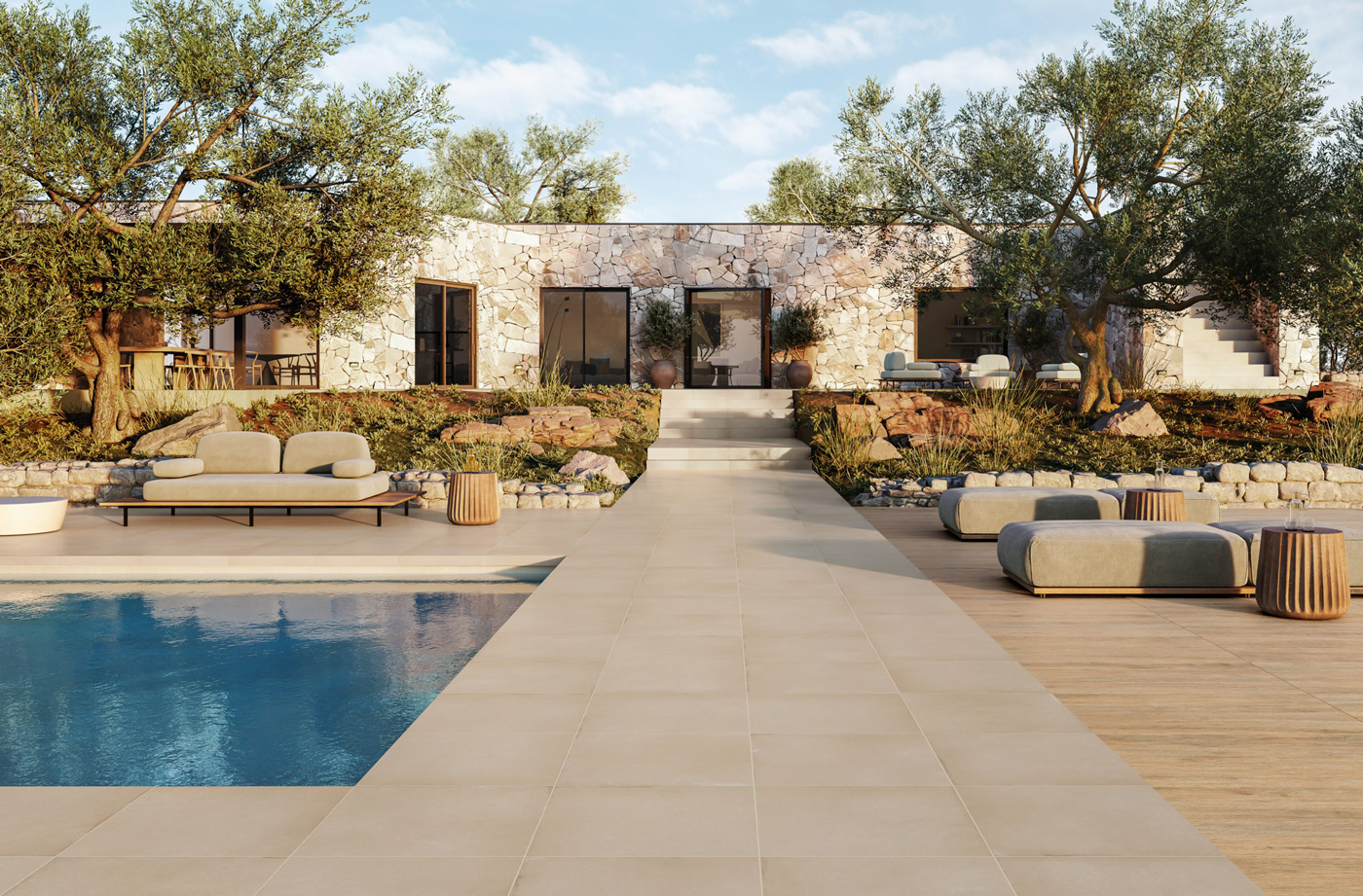 piscine carrelage grand format