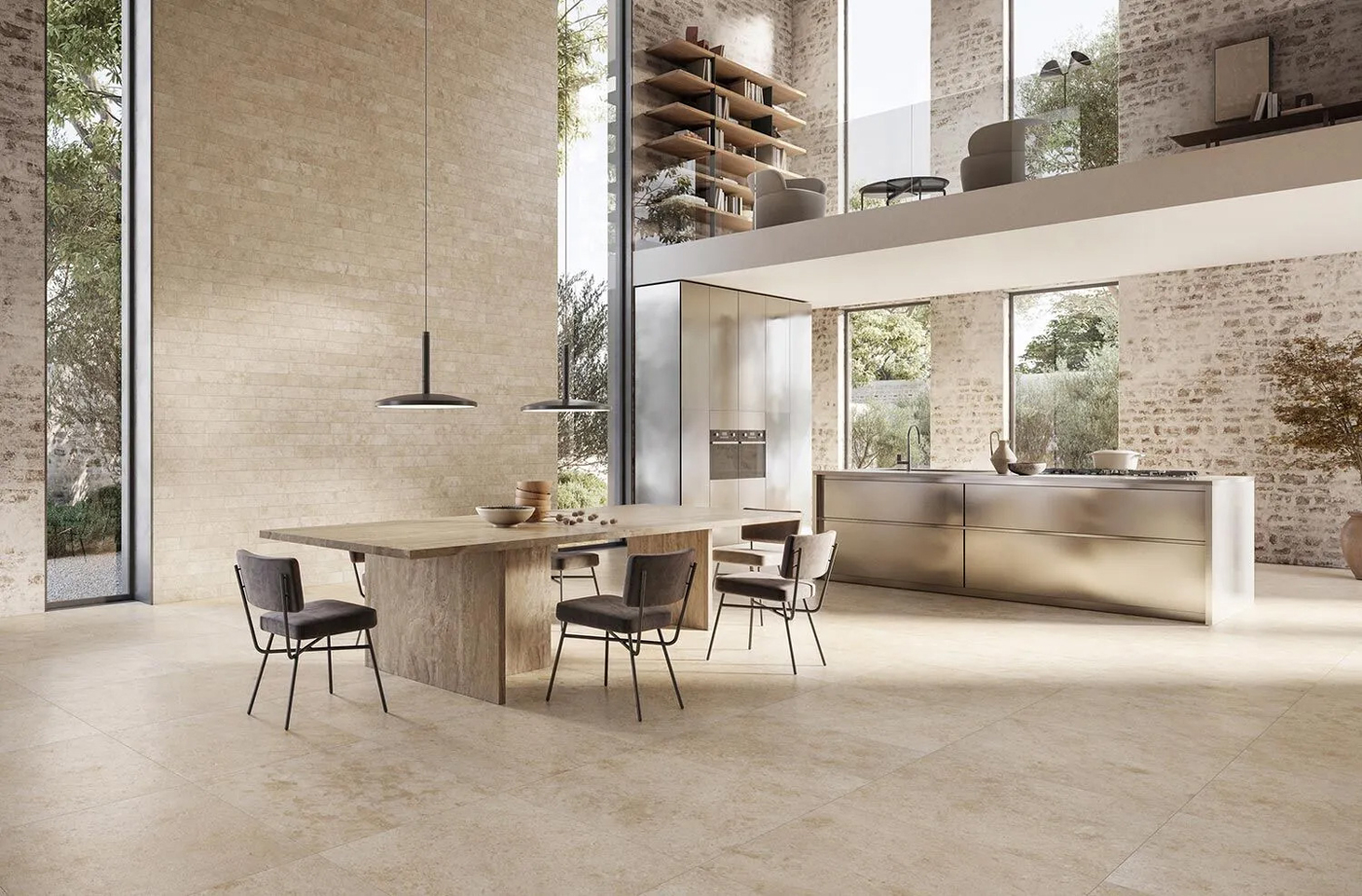 cuisine carrelage grand format
